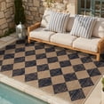 thumbnail image 5 of DEORAB Outdoor Rug 6'x 9' Polypropylene Surface Washable UV-Resistant Carpet Patio Deck Porch，Black & Coffee, 5 of 12