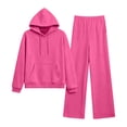 thumbnail image 3 of TOMVIGX 2 Piece Sets for Women Oversized Matching Lounge Sets Fashion Vacation Outfits Hoodies Sweatshirt Wide Leg Pants Everyday Wear Hot Pink M, 3 of 6
