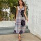thumbnail image 5 of Vestido De Noche De Lujo Sin Mangas Para Mujer, Geometric Grid Vestido De Fiesta, 5 of 5