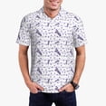 thumbnail image 5 of Wukai Lavender Flowers Men’s Polo Shirts,Quick-Dry Athletic Shirt,Classic Fit Shirts-, 5 of 8