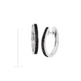 thumbnail image 4 of Women's Finecraft Hoop Earrings with Black Diamonds in Silver-Plated Brass, 4 of 6