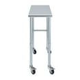 thumbnail image 2 of AmGood 15" Long x 30" Deep Stainless Steel Work Table With Open Base and Wheels | Mobile Metal Table, 2 of 7