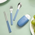 thumbnail image 4 of COM1950s Ensemble de Couverts Portables en Acier Inoxydable avec Baguettes et Cuillère, Kit de Trois Pièces dans une Boîte de Rangement Hygiénique pour Voyage, Bureau et Usage Quotidien pour Adultes, 4 of 9