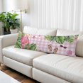 thumbnail image 2 of Summer Flamingo Body Pillow Cover 20 x 54 Inch Decorative Pillow Cover Tropical Plants Botanical Floral Pink Plaid Lumbar Pillowcase Seasonal Rectangle Cushion Case for Couch Sofa Bed Living Room, 2 of 9