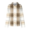 thumbnail image 4 of UPPADA Women's Flannel Jacket Hooded Shacket Shirts Plaid Button Down Shirts Shacket Warmth Long Jacket Classic Blouses,Lightweight Shacket Women,M, 4 of 4