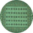 thumbnail image 1 of Ahgly Company Indoor Round Southwestern Turquoise Blue Country Area Rugs, 8' Round, 1 of 4