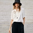 thumbnail image 5 of Shirts Tops for Women Solid Color V Neck Embroidered Casual Tank Top, 5 of 5