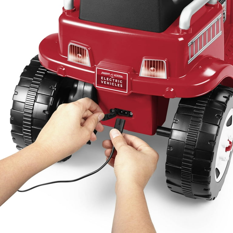 Radio Flyer Battery-Operated Fire Truck for 2 with Lights and