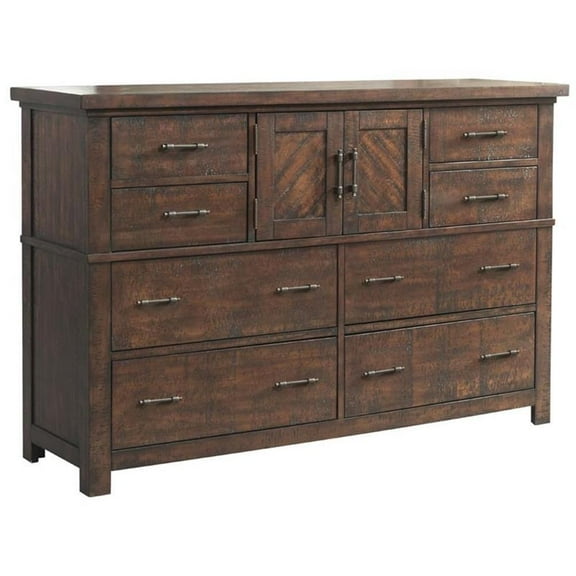 Bowery Hill 7 Drawer Dresser in Walnut