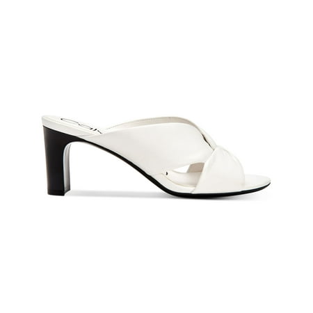 UPC 194060411248 product image for CALVIN KLEIN Womens White Twisted Breathable Padded Omarion Round Toe Block Heel | upcitemdb.com