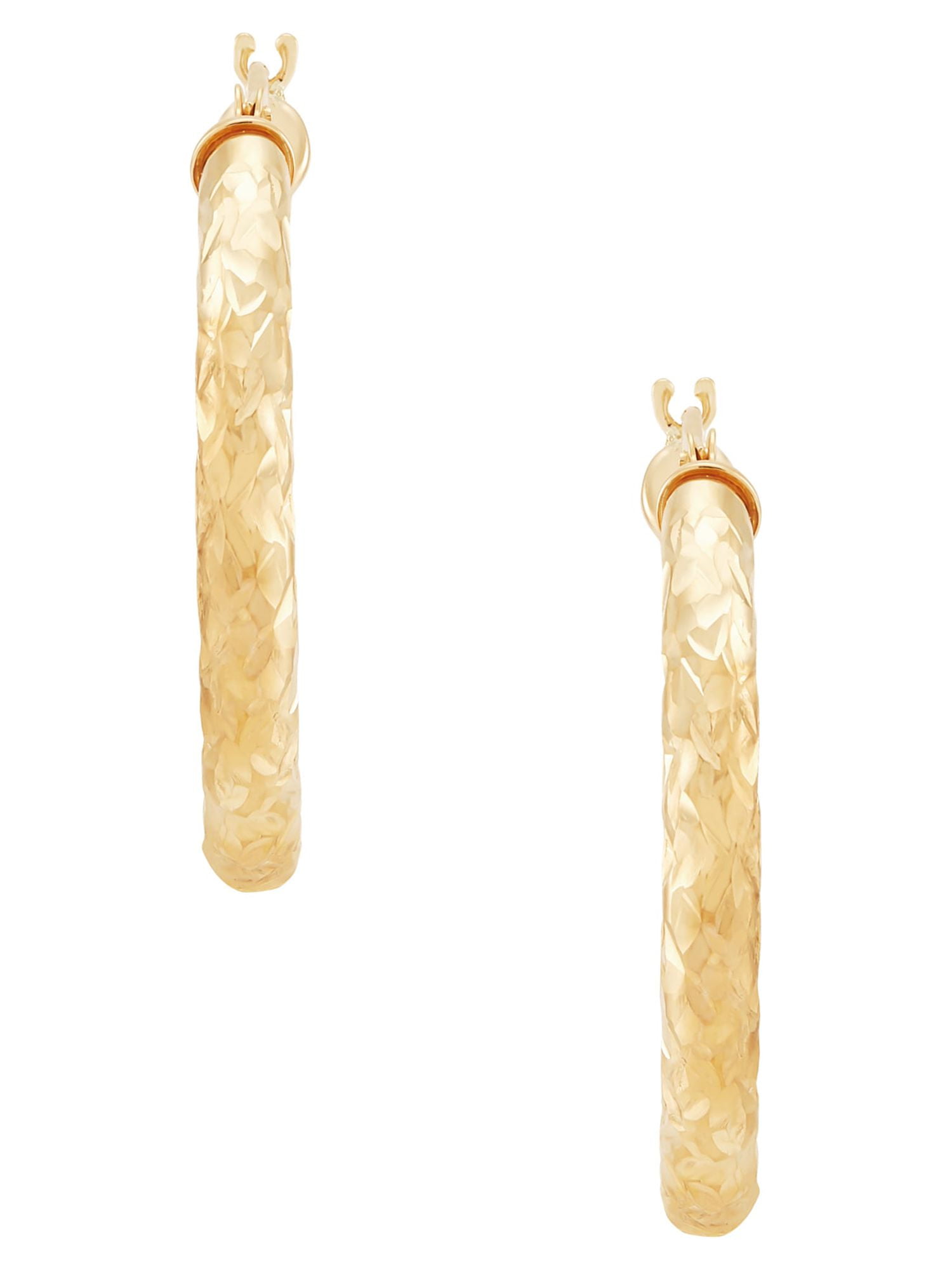 Brilliance Fine Jewelry 10K Yellow Gold 3MMx25MM Hollow Round Hoops Earrings