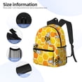 thumbnail image 5 of Daiia Honeycombs School Backpack for Men Women, Unisex Large Waterproof Bookbag Schoolbag Casual Daypack for High School/College/Teens/Travel/Work Black, 5 of 8