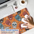 thumbnail image 4 of Long Mouse Pads for Desk,Orange Flower Skull Pattern Desk Mats on Top Of Desks, Desk Mouse Pad Extra Large with 3mm Non-Slip Base and Stitched Edge for Gaming,Office,Work,Home 31.5"x11.8", 4 of 6