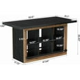 thumbnail image 2 of Bar Table with Storage, 62.6" Rectangular Home Bar Cabinet Unit with 6 Spacious Cubbies, 2 of 6