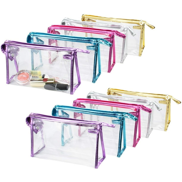 Bolsa de cosméticos Hedume, transparente, impermeable, de PVC, 10 unidades