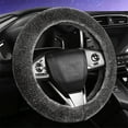 thumbnail image 2 of Yooshoverk Star Car Steering Wheel Cover Winter Warm Thickened Non-Slip Interior Handlebar Cover Gray 14.96In, 2 of 6