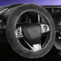 Star Plush Steering Wheel Cover, Winter Warm Thickened Anti-Slip Car Wheel Protector, Soft Fluffy Interior Cover, Universal Fit for Most Cars, Easy to Install and Clean