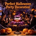 thumbnail image 6 of Witch Hat Lamps, Halloween Table Lamp with Warm Glow, Gothic Witch Decor Night Light, Handcrafted Lamp for Bedroom Desk Bar Party Spooky Home Decoration(Bat), 6 of 12