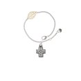thumbnail image 2 of Delight Jewelry Silvertone Large Southwestern Antiqued Cross - Goldtone Leaf Delicate Bracelet, 6.25+1.75", 2 of 4