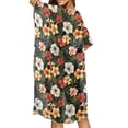 thumbnail image 4 of Xoenoiee Tropical Hibiscus Palm Leaves Print Open Front Long Kimono Swimsuit Cover Up for Women Swimwear Cover Ups Cardigan Quick Dry Beach Swim Cover up Blouse, 4 of 7