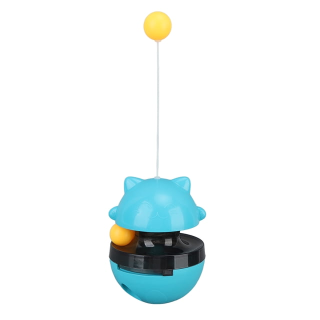 Dispensador de golosinas para gatos, juguete, dispensador de comida para gatos, juguetes interactivos, bola, rompecabezas, juguete de alimentación, lago para mascotas, azul