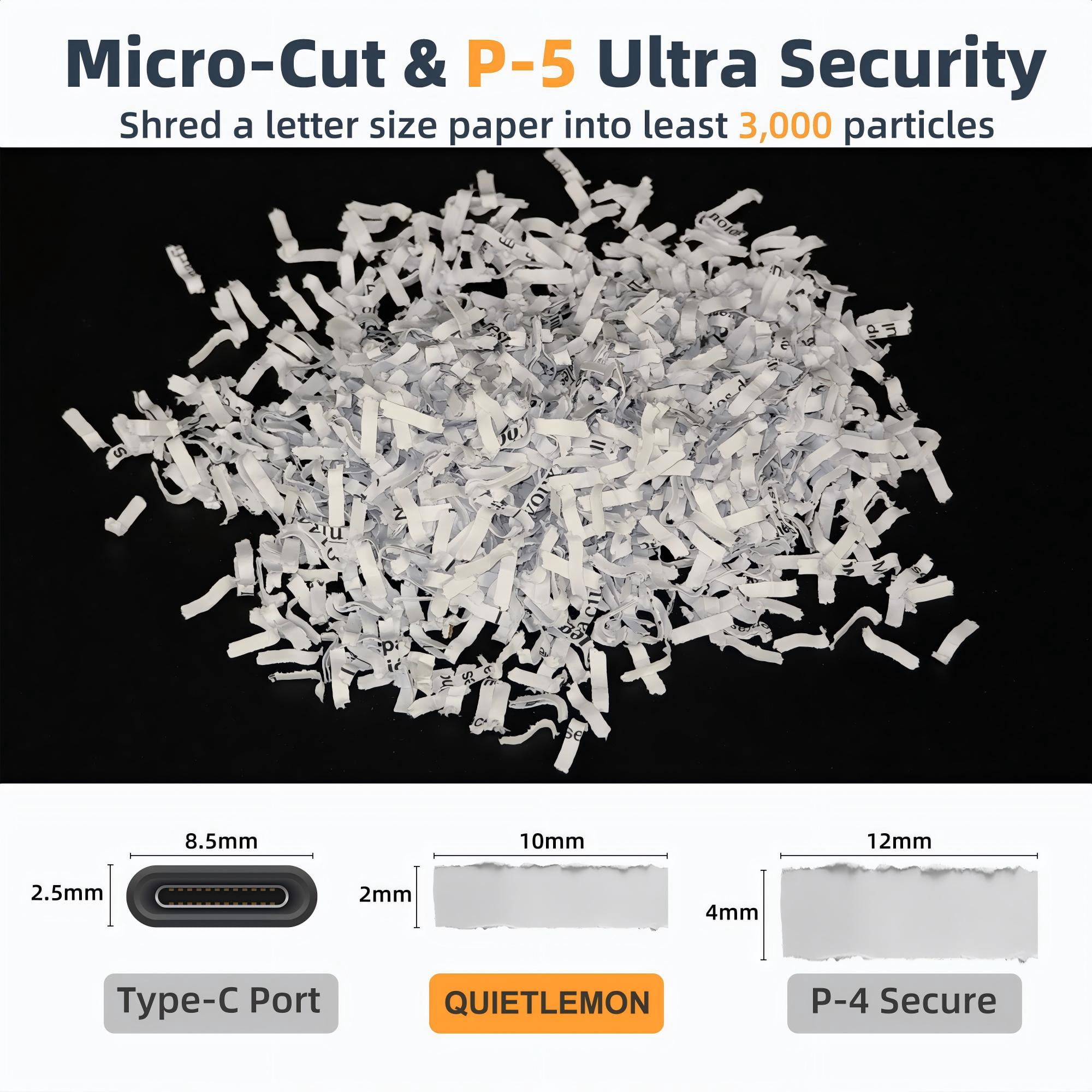 QUIETLEMON Heavy Duty Micro Cut Paper Shredder for Home Office, 200-Sheet Auto Feed & 7-Sheet Manual Shredding, P-5 Security, 5.8-Gal Bin, Shreds Paper, Credit Cards, Staples & Clips