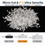 QUIETLEMON Heavy Duty Micro Cut Paper Shredder for Home Office, 200-Sheet Auto Feed & 7-Sheet Manual Shredding, P-5 Security, 5.8-Gal Bin, Shreds Paper, Credit Cards, Staples & Clips