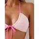 thumbnail image 4 of Bikini Sexy de cintura alta para mujer, bañador blanco ahuecado con aros, traje de baño con Push-Up, traje de baño de 2 piezas para playa 2024, 4 of 5