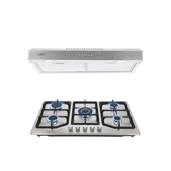 Combo Parrilla 86 cm Acero Inoxidable y Campana Slim Acero Inox 80 Cm ODIPO Thory 80 + Vesta Campana Pared y Parrilla Empotrable Gas