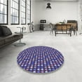 thumbnail image 4 of Ahgly Company Machine Washable Indoor Round Transitional Medium Slate Blue Area Rugs, 3' Round, 4 of 7