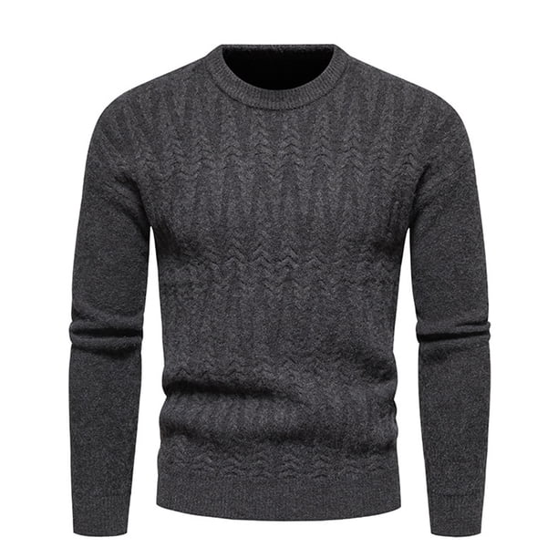 Suéteres Para Hombres Otoño Invierno Suéter de Punto Primavera Nueva Prendas de Punto Para Jóvenes Slim Fit Jersey de Cuello Redondo Camisa de Fondo de Color Sólido Tamaño Grande Odeerbi ODB177628