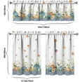 thumbnail image 2 of Fall Thanksgiving Kitchen Curtain Valance 3 Piece Set, Fall Blue Pumpkin Sunflower Kitchen Decor, Thanksgiving Fall Kitchen Curtains and Valances for Living Room Bedroom Kitchen Cafe Decor 36In, 2 of 5