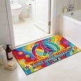 thumbnail image 4 of SHJHENG Retro Peace Sign Guitar Area Rug, Non-Slip Washable Welcome Mat for Front Door, Bathroom & Home Decor, 4 of 5
