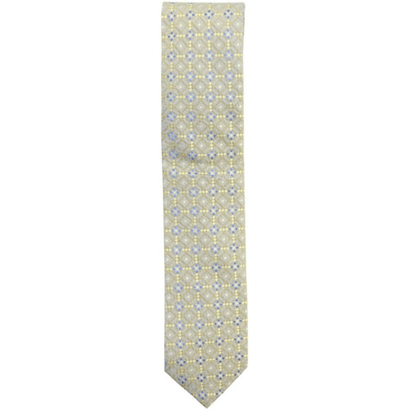 Dolcepunta Men's Olive W Royal Blue Diamonds Silk Diamond Pattern Tie Necktie - One Size
