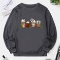 thumbnail image 3 of Sudadera sin Capucha Gibobby para Mujer con Estampado Navideño Gris M, 3 of 5