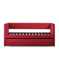 thumbnail image 4 of Pemberly Row Wood and Fabric Upholstered Daybed with Trundle in Red, 4 of 9
