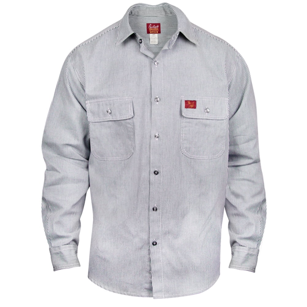 Bailey's Logger Wear Long Sleeve Button Hickory Shirt, Tall - Medium