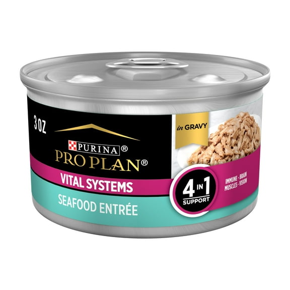Purina Pro Plan Vital Systems, Seafood Entree, Wet Cat Food, 3 oz Cans, 24 Pack
