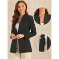 thumbnail image 2 of DARING DIVA Women's Stand Collar Single Button Dressy Suit Jacket S Black, 2 of 6
