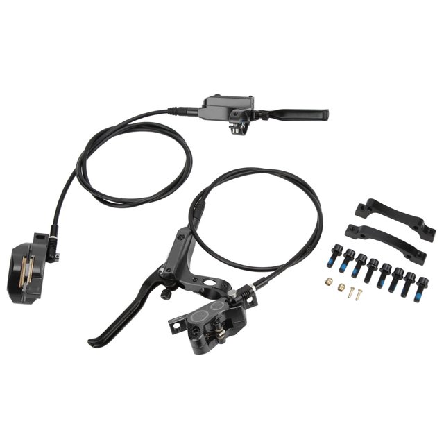 Bike Disc Brake Set, Mountain Bike Hydraulic Disc Brake Kit 4 Piston Hydraulic Disc Brake Bike CNC Bilateral Oil Brake with 160mm Rotor Disc Suitable for Most Model on the Market