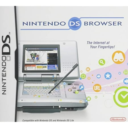 Nintendo Ds Browser Nintendo DS Browser Brand : nintendo store Weight : 1.98 ounces The Nintendo DS Browser was co-developed by Nintendo and Opera and provides web browsing on the Nintendo DS and Nintendo DS Lite system. The Opera browser software is stored on the Nintendo DS cartridge  a memory expansion you caninsert into the GBA slot. The browser uses both screens of theNintendo DS and Nintendo DS Lite handheld. While the standard screen is displayed on the bottom  an expansion will be provided on the upper screen to provide a better browsing experience. Type your Web address on a keyboard display or using the DS stylus. A parent lock function is provided to disable the access to the internet for children.