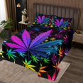 thumbnail image 2 of Erosebridal Gradient Leaves Coverlet Set Twin, Botanical Bedding Set, Fall leaf Decor, 2pcs, 2 of 5