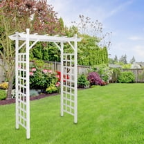 Pearington Square Lattice Garden Arbor, White PVC