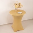thumbnail image 4 of Efavormart Champagne Highboy Spandex Cocktail Table Cover, Fitted Stretch Tablecloth for 33"-36" Dia High Top Tables, 4 of 10