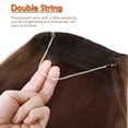 thumbnail image 4 of SEGO Thick Hidden Wire in Hair Extensions 100% Remy Human Hair Extensions with Invisible Band Translucent Fish Line Hairpiece Without Clip, 4 of 7