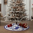 thumbnail image 4 of Fotbe Blue And White Porcelain Pattern Pattern Christmas Tree Skirt, Tree Skirts Plush Christmas Decorations, Christmas Tree Skirts Xmas Decorations Holiday Party Decor-36", 4 of 6