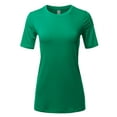 thumbnail image 1 of A2Y Women's Basic Solid Premium Cotton Short Sleeve Crew Neck T Shirt Tee Tops Kelly Green L, 1 of 6