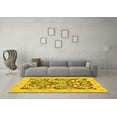 thumbnail image 3 of Ahgly Company Indoor Round Abstract Yellow Modern Area Rugs, 7' Round, 3 of 4