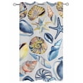 thumbnail image 2 of nqOlkjepod Outdoor Curtains for Patio Waterproof, Ocean Coastal Outdoor Privacy Panels Grommet, Summer Nautical Starfish Conch Shells Blackout Outside Curtains for Porch/Cabana 54"x95", 1 Panel, 2 of 8