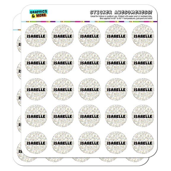 Isabelle - Name 1" Planner Calendar Scrapbooking Crafting Stickers - Multicolored Speckles